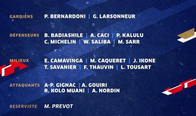 云开体育-法国国奥队名单：托万、吉尼亚克作为超龄球员入选